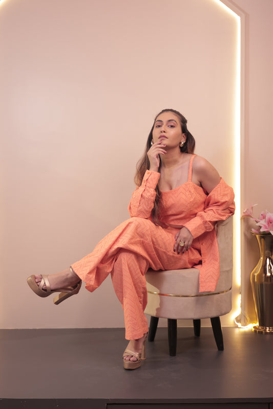 Schiffli Textured 3 PIECE Co-ord Set