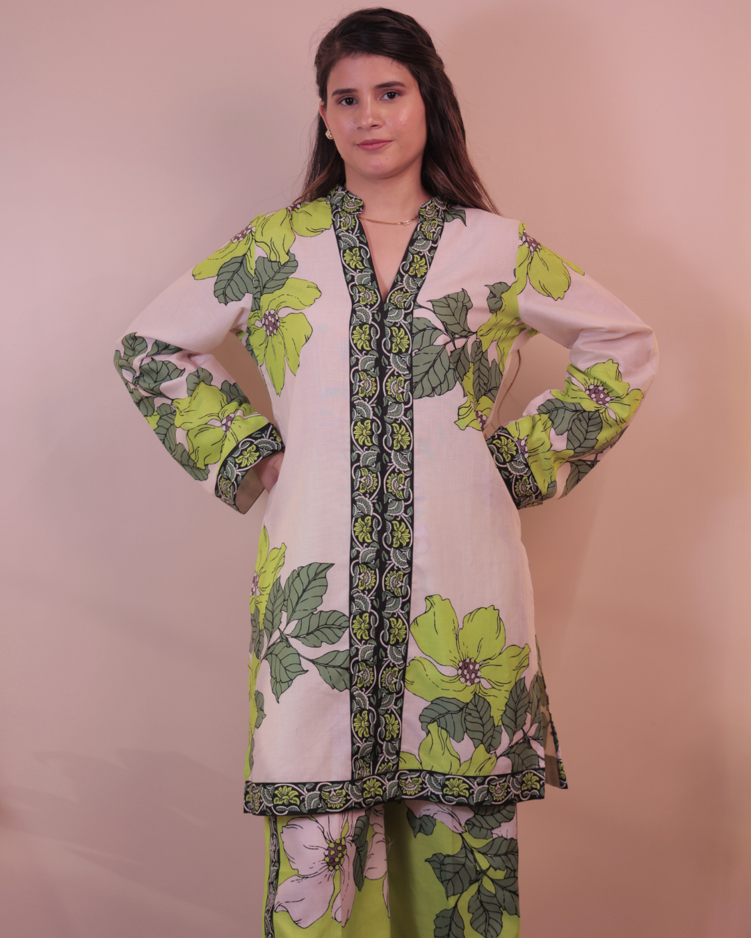 Lime Bloom Printed Kurta Set