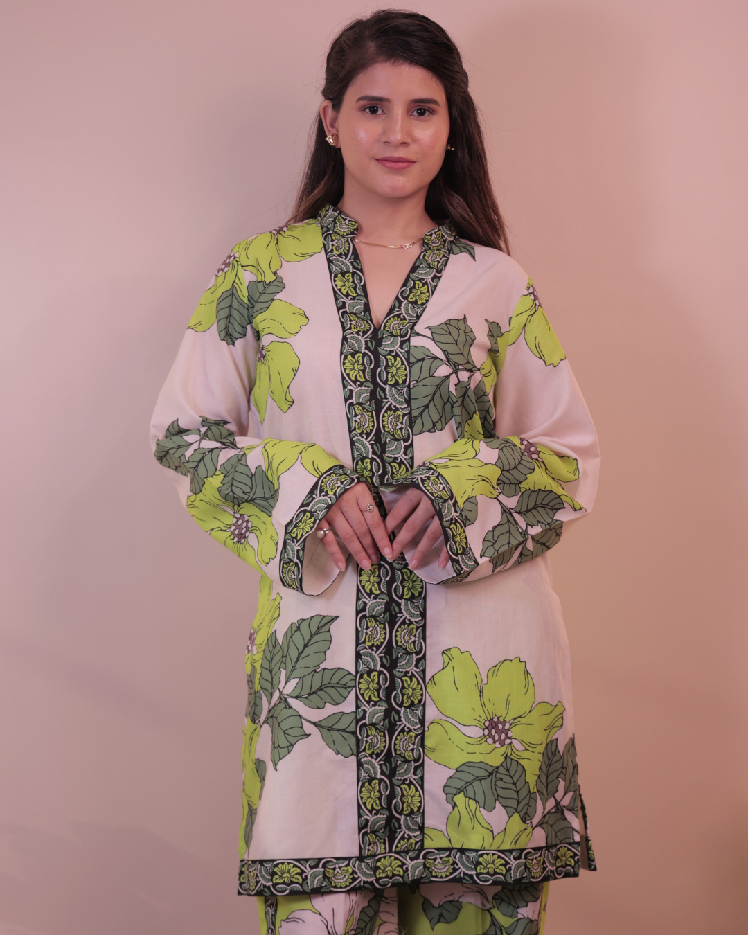 Lime Bloom Printed Kurta Set