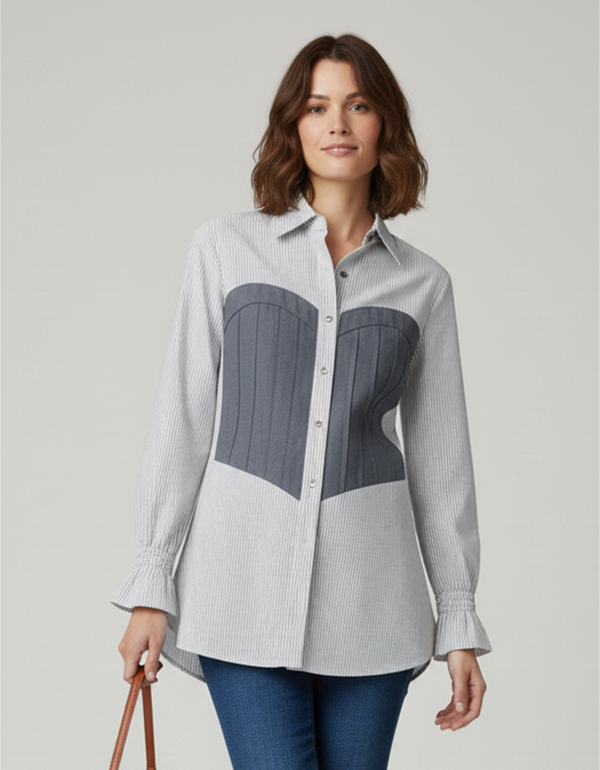 Denim Cut-Out Shirt