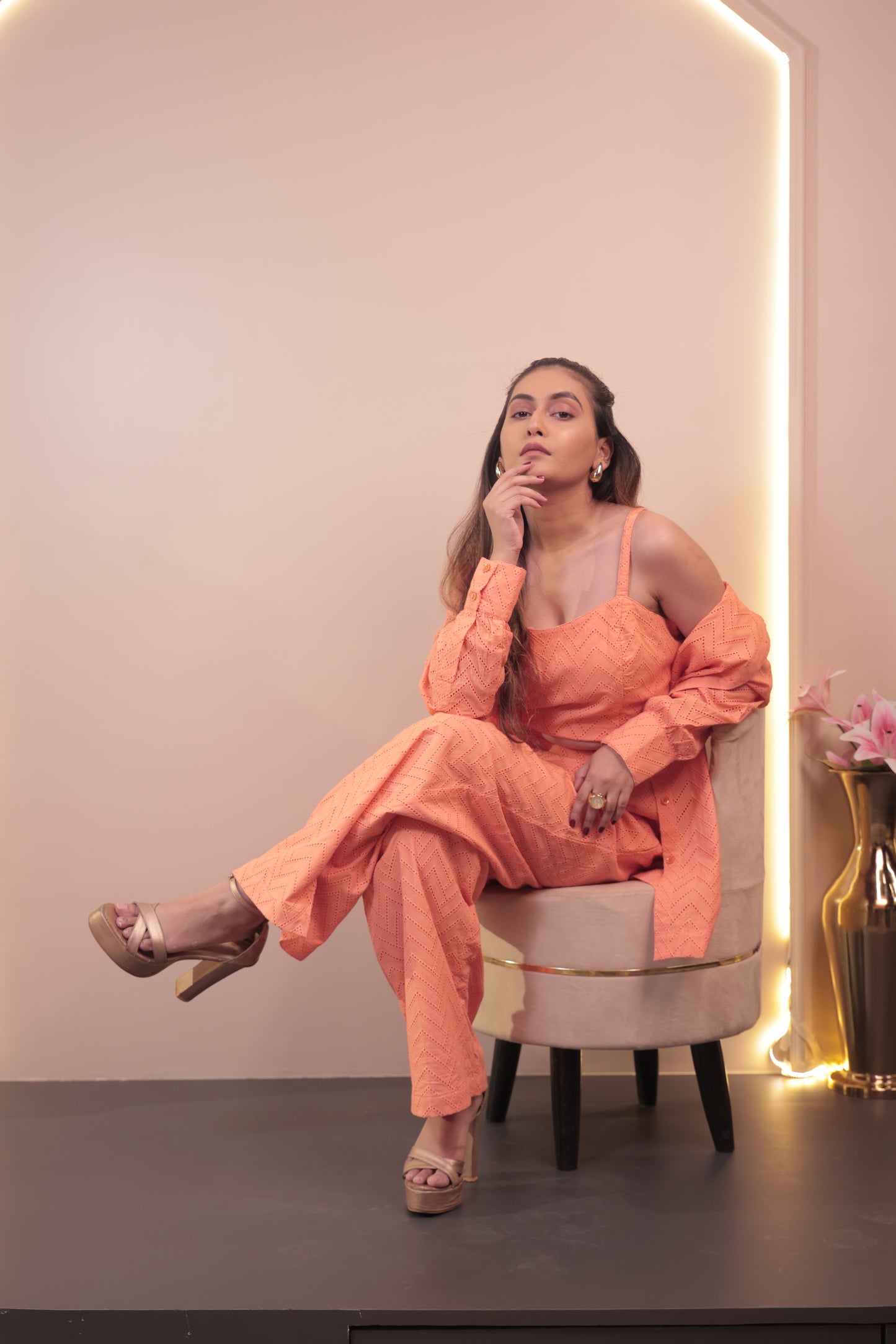 Schiffli Textured 3 PIECE Co-ord Set