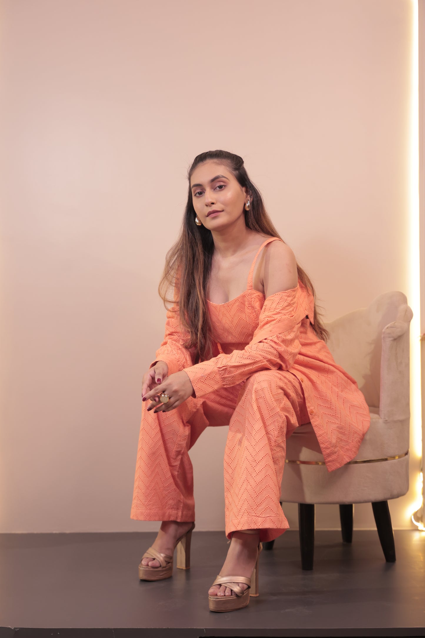 Schiffli Textured 3 PIECE Co-ord Set