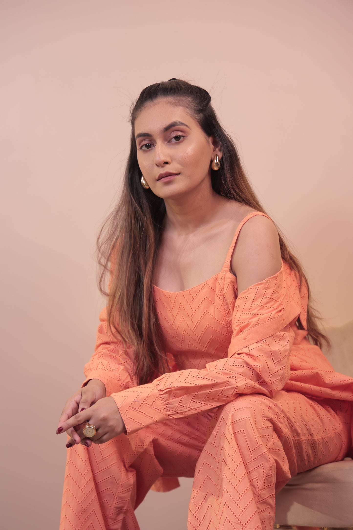 Schiffli Textured 3 PIECE Co-ord Set