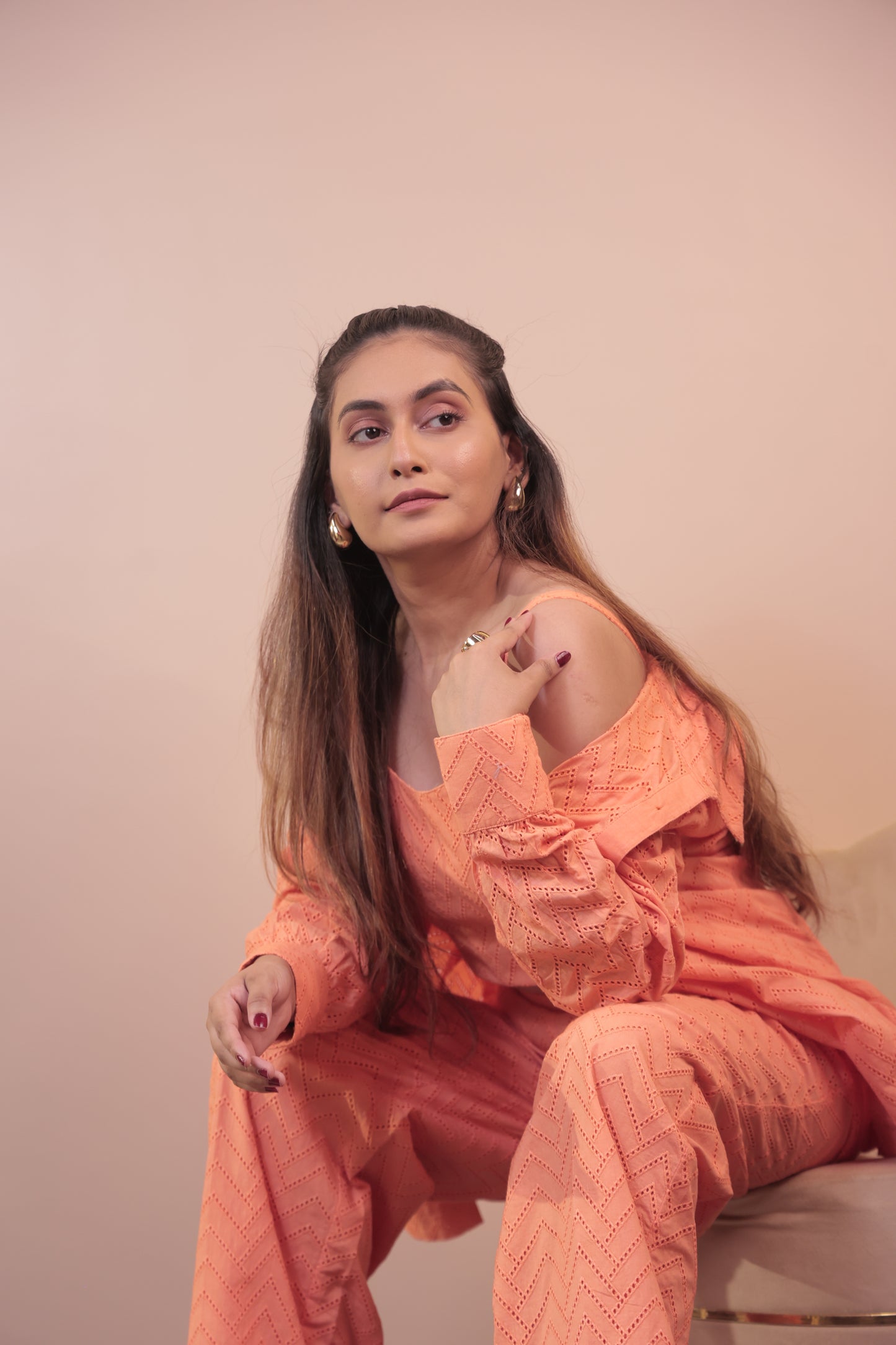 Schiffli Textured 3 PIECE Co-ord Set