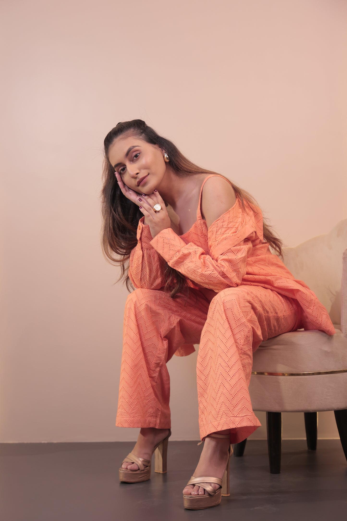 Schiffli Textured 3 PIECE Co-ord Set