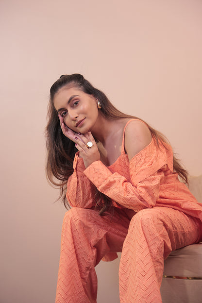 Schiffli Textured 3 PIECE Co-ord Set