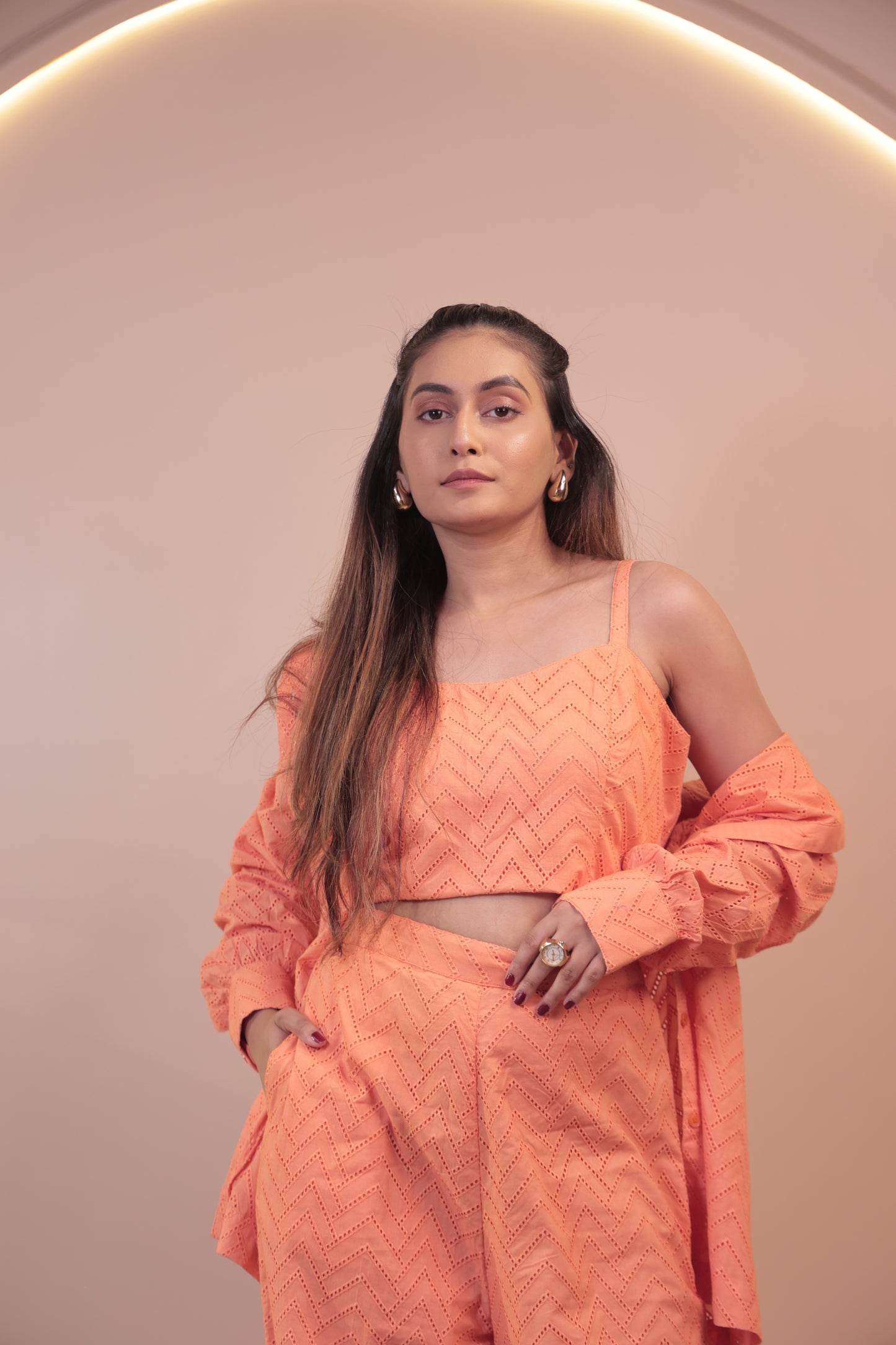 Schiffli Textured 3 PIECE Co-ord Set