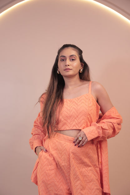 Schiffli Textured 3 PIECE Co-ord Set