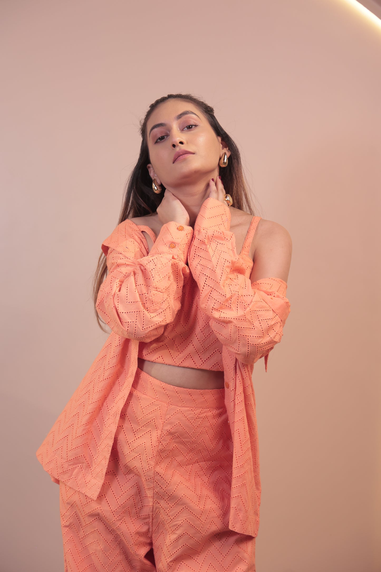 Schiffli Textured 3 PIECE Co-ord Set