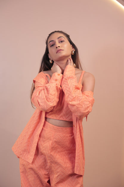 Schiffli Textured 3 PIECE Co-ord Set