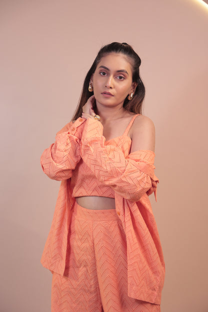 Schiffli Textured 3 PIECE Co-ord Set