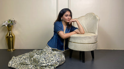 Foil print Ethnic set (Skirt & top)