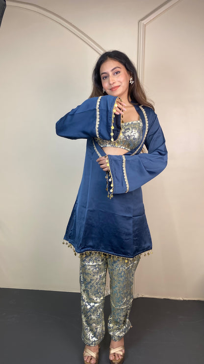 Foil Print Cut out kurta set