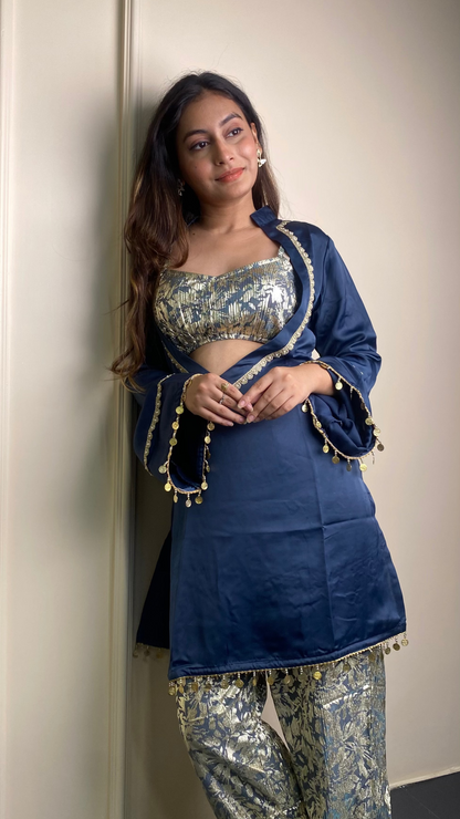 Foil Print Cut out kurta set