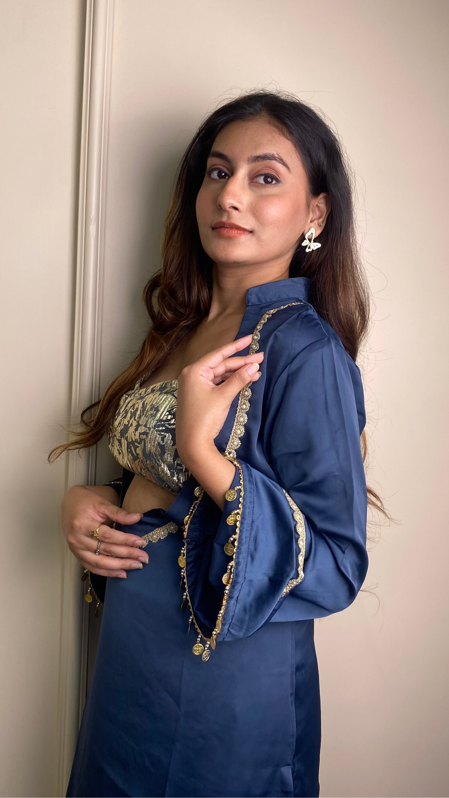 Foil Print Cut out kurta set