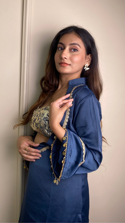 Foil Print Cut out kurta set