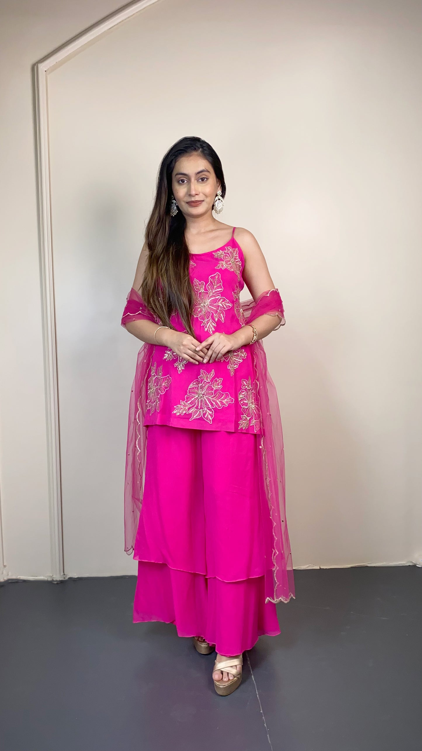 Handwork Kurti With Garara Set