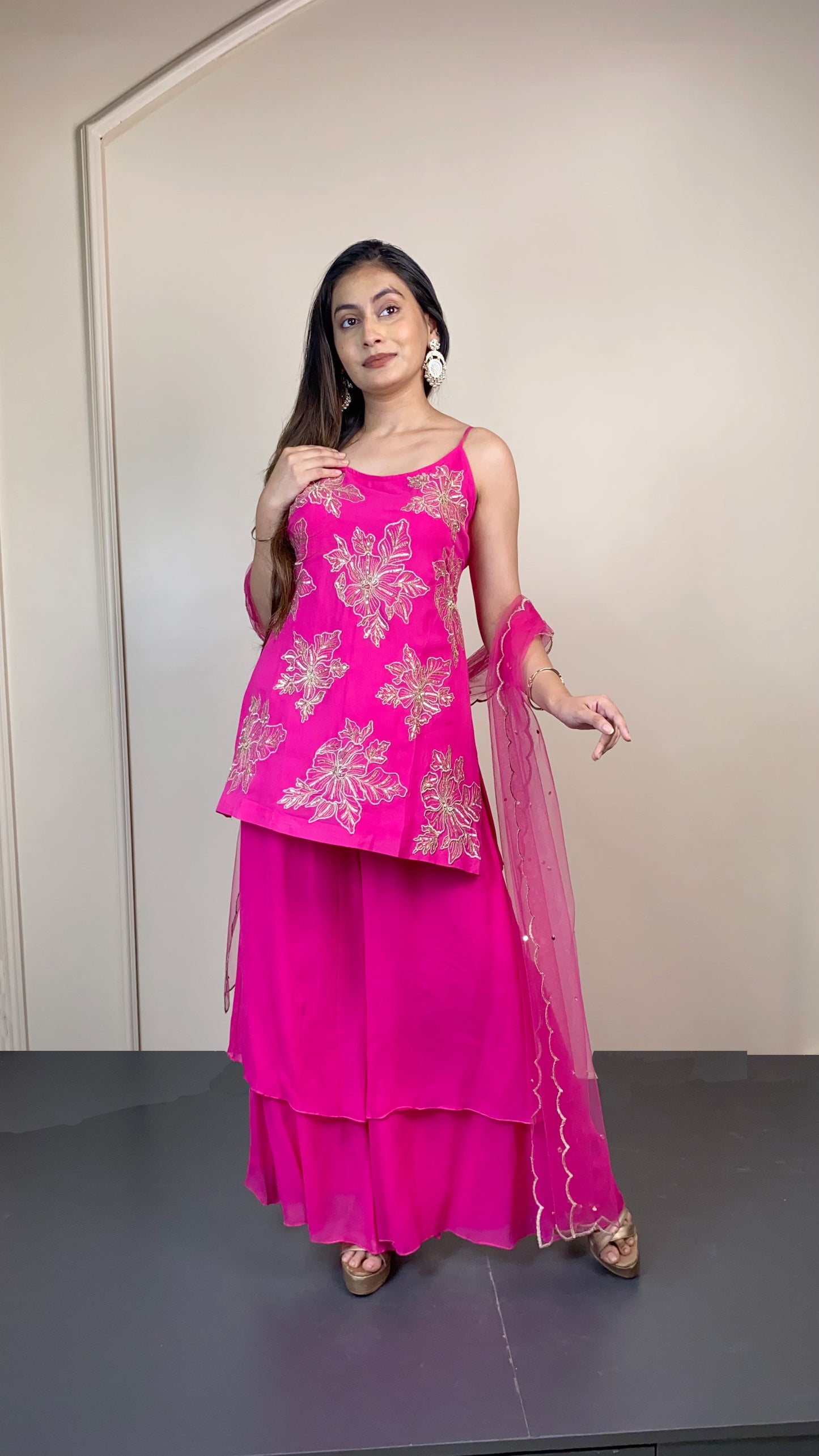 Handwork Kurti With Garara Set