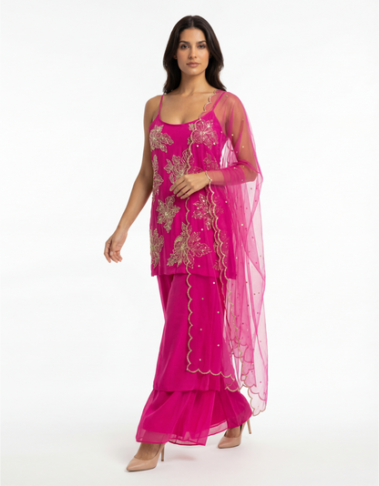 Handwork Kurti With Garara Set