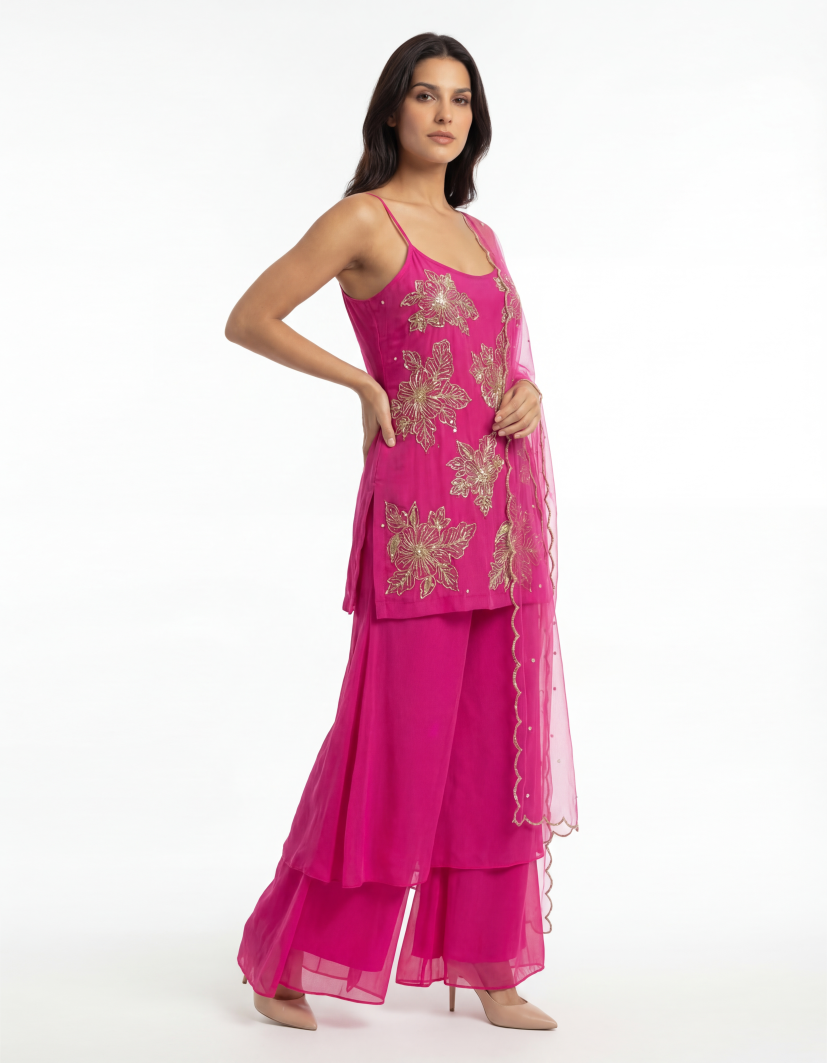 Handwork Kurti With Garara Set